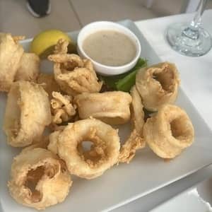 Fresh fried squid